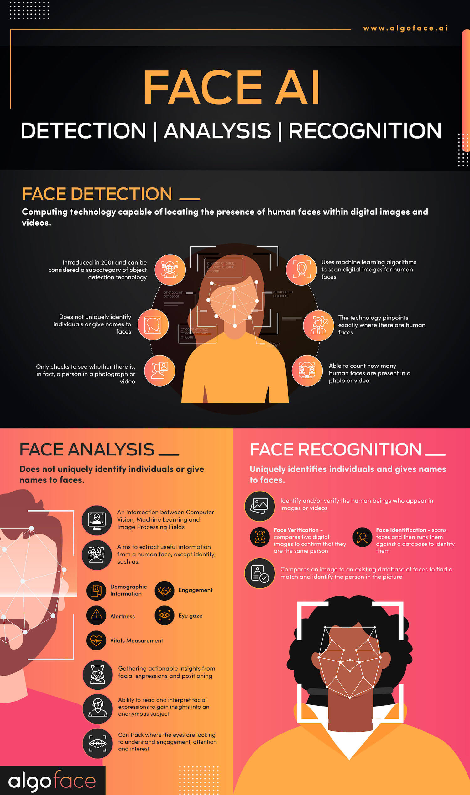 Infographic: Face AI – Detection | Analysis | Recognition